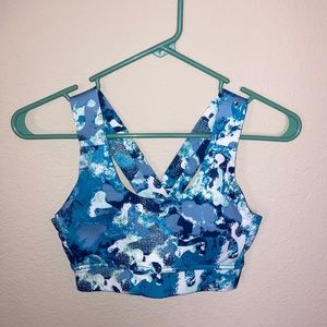 🧵Blue splatter paint sports bra NWOT